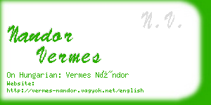 nandor vermes business card